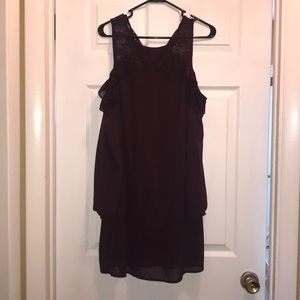 Burgundy chiffon dress